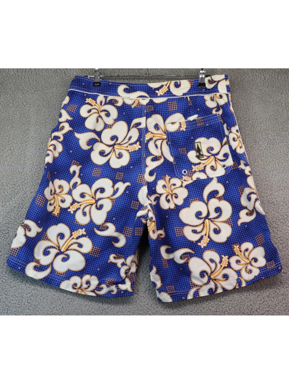 MCD Trunks Blue Men Swim Shorts Floral W34 / Large Hibiscus